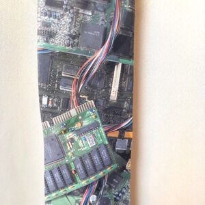 Vintage Computer Circuit Board Neck Tie 1994 Ralph Marlin EUC Nerd Geek greenboa